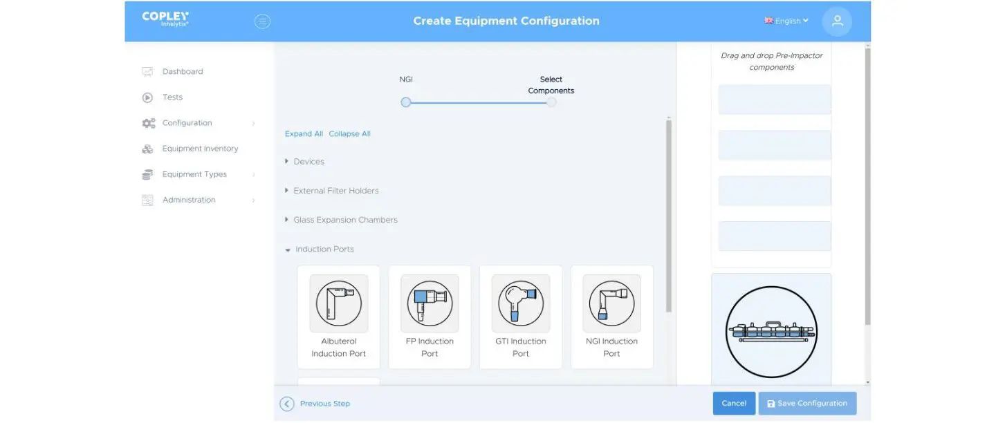 Linking test equipment with specific test methods within Inhalytix helps to safeguard rigorous consistency in testing practice.