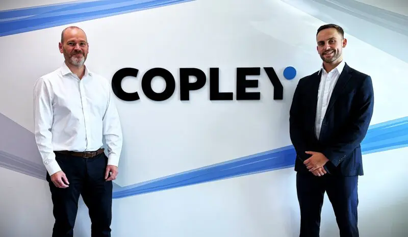 Jamie Clayton, Chief Executive Officer (left), welcomes Paul Martin (right) as Head of Business Development to Copley Scientific.