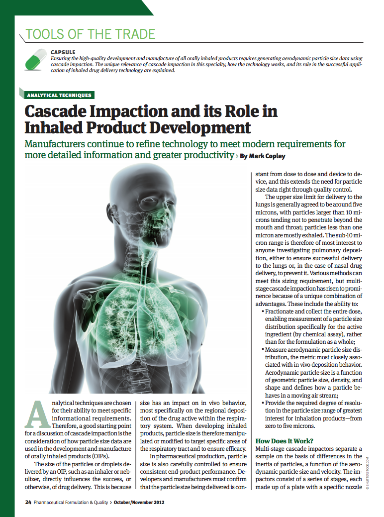 Pharmaceutical Formulation & Quality Article 2012