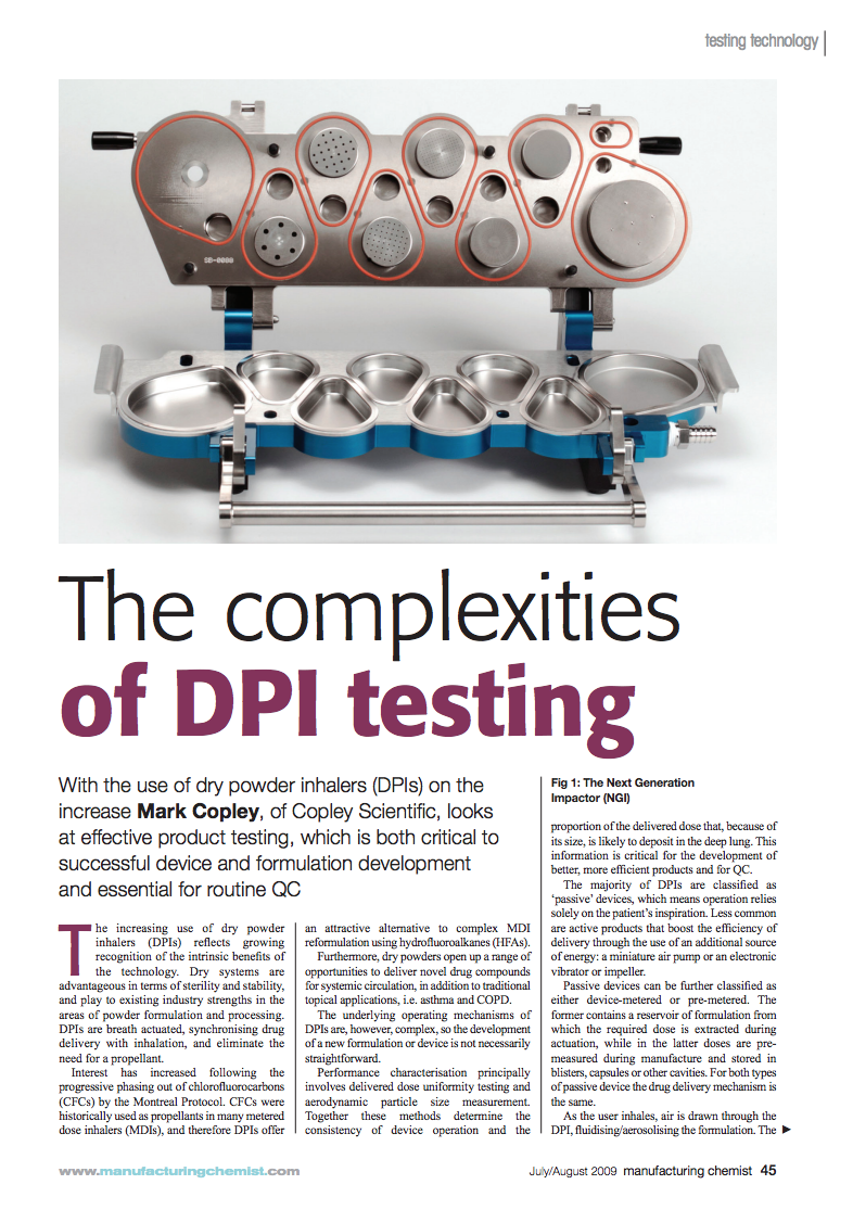 Manufacturing Chemist Article 2009