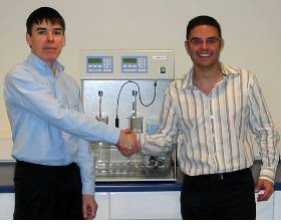 Mark Copley (right), sales director for Copley Scientific, welcomes Paul McNulty to the team 